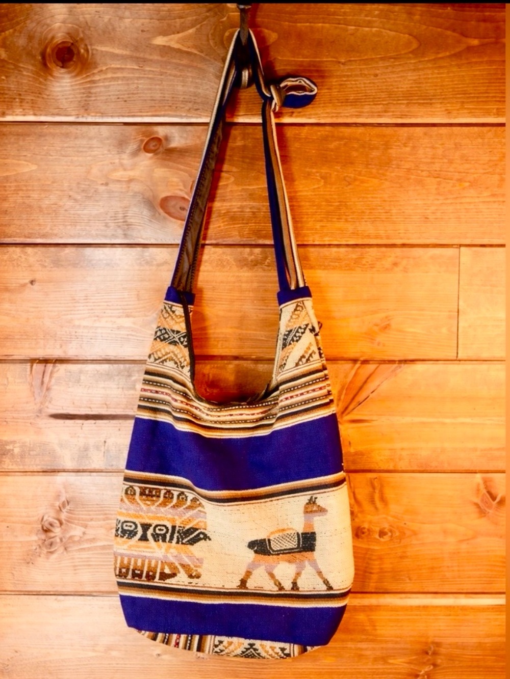 Handwoven Boho Wool Shoulder Bag | Llama Tapestry Artisan Purse